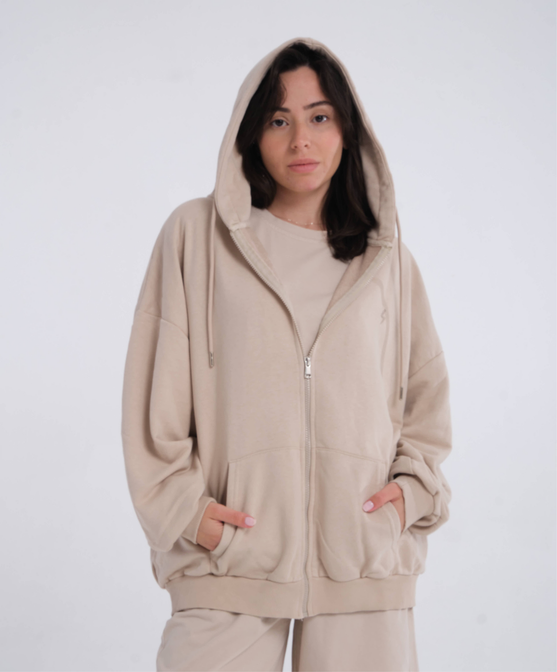 BLIC Zip Hoodie – Beigejavue