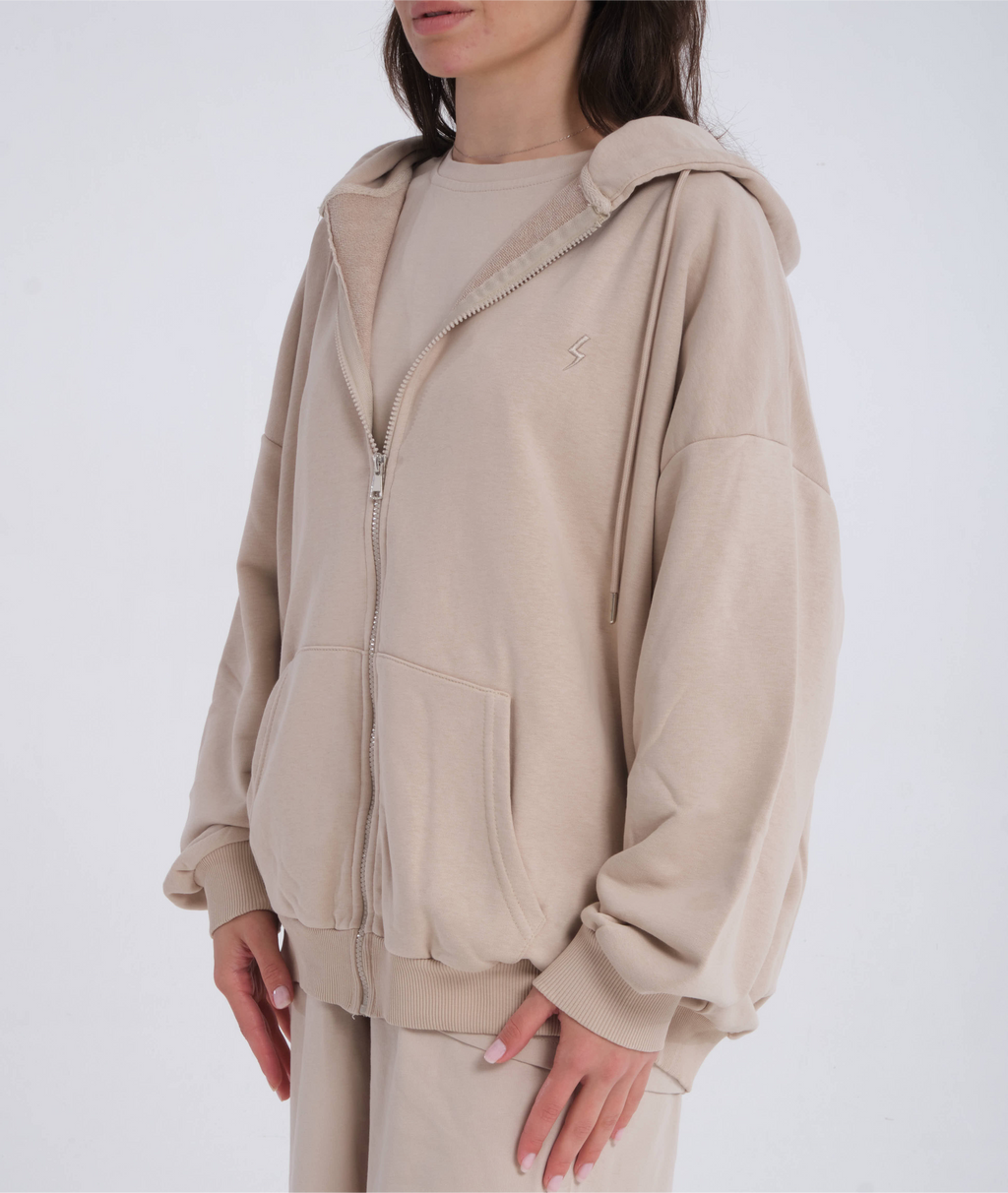 BLIC Zip Hoodie – Beigejavue