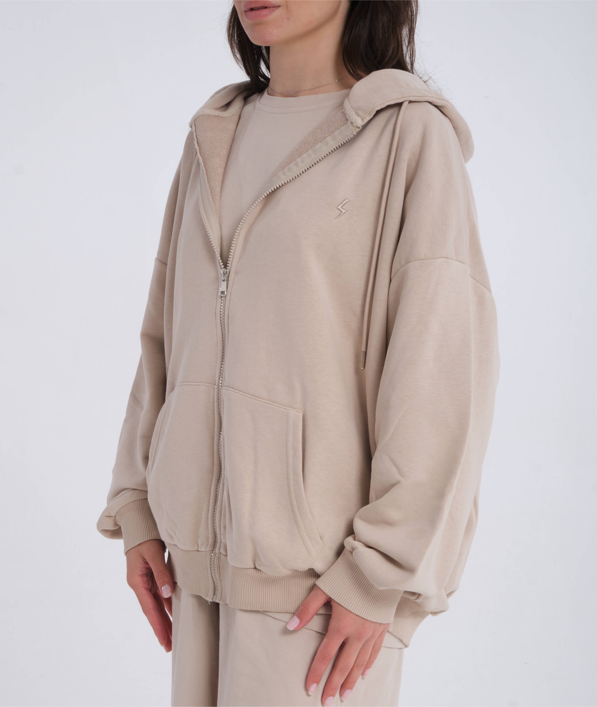BLIC Zip Hoodie – Beigejavue