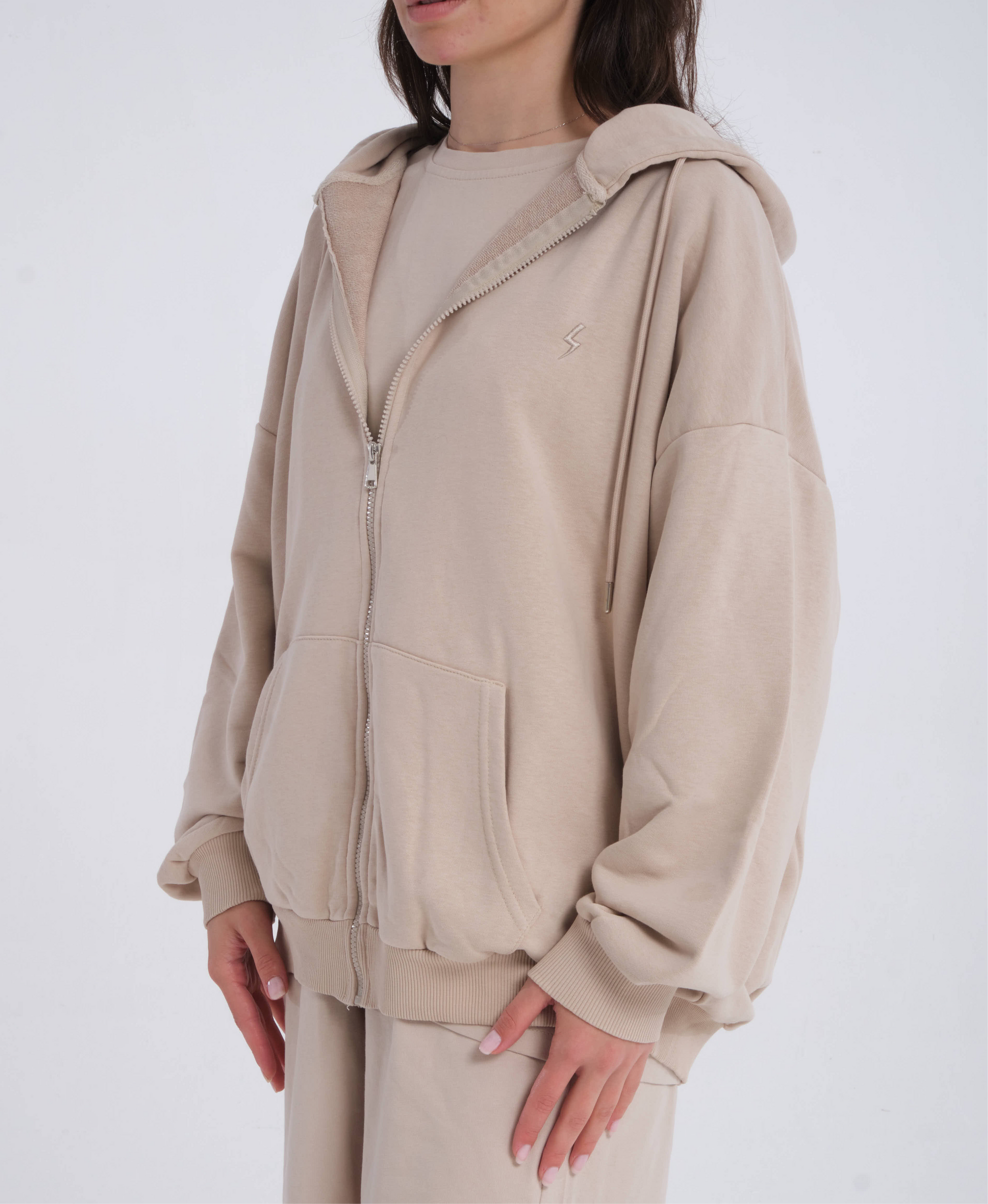 BLIC Zip Hoodie – Beigejavue