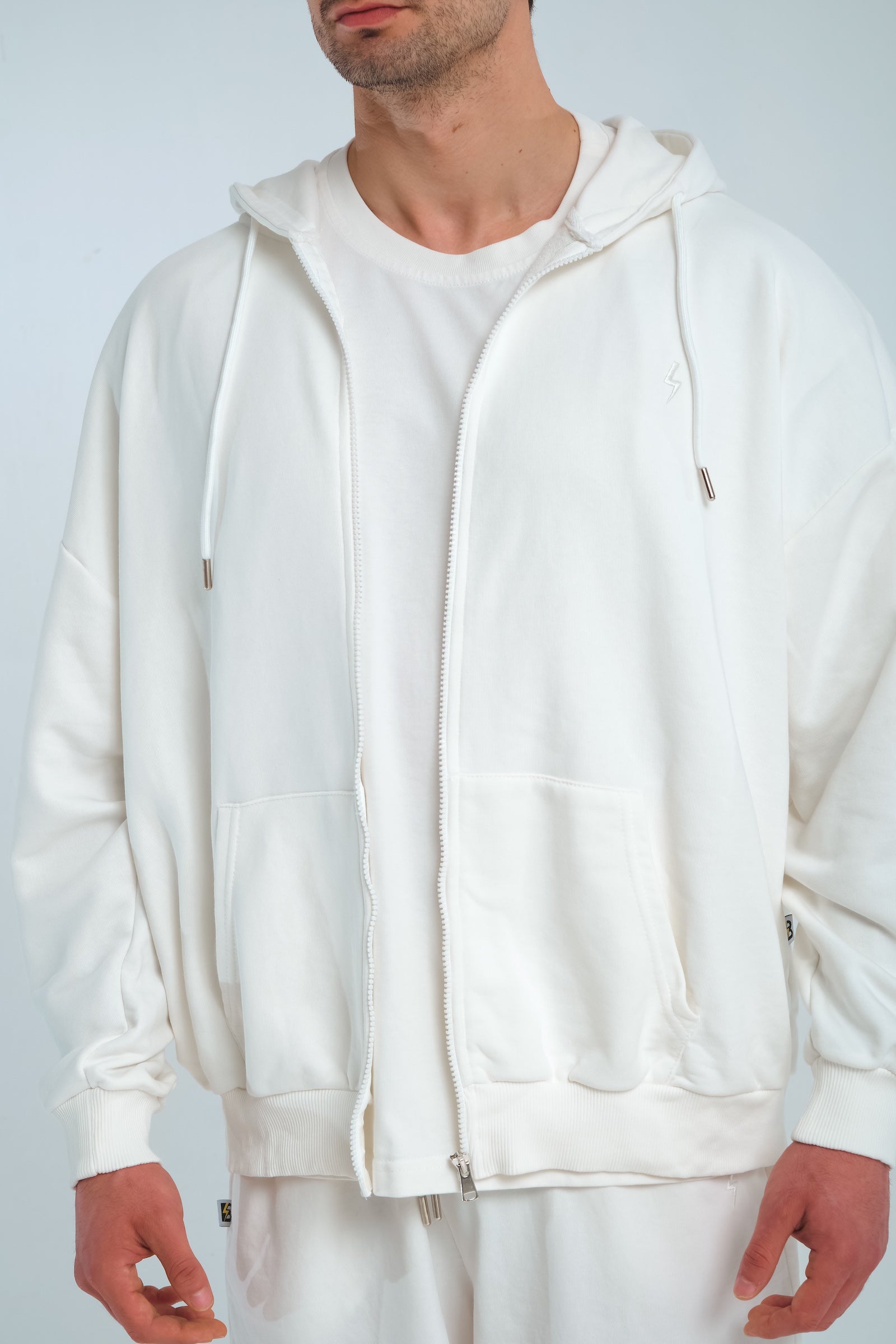 BLIC Zip Hoodie – Whiteout