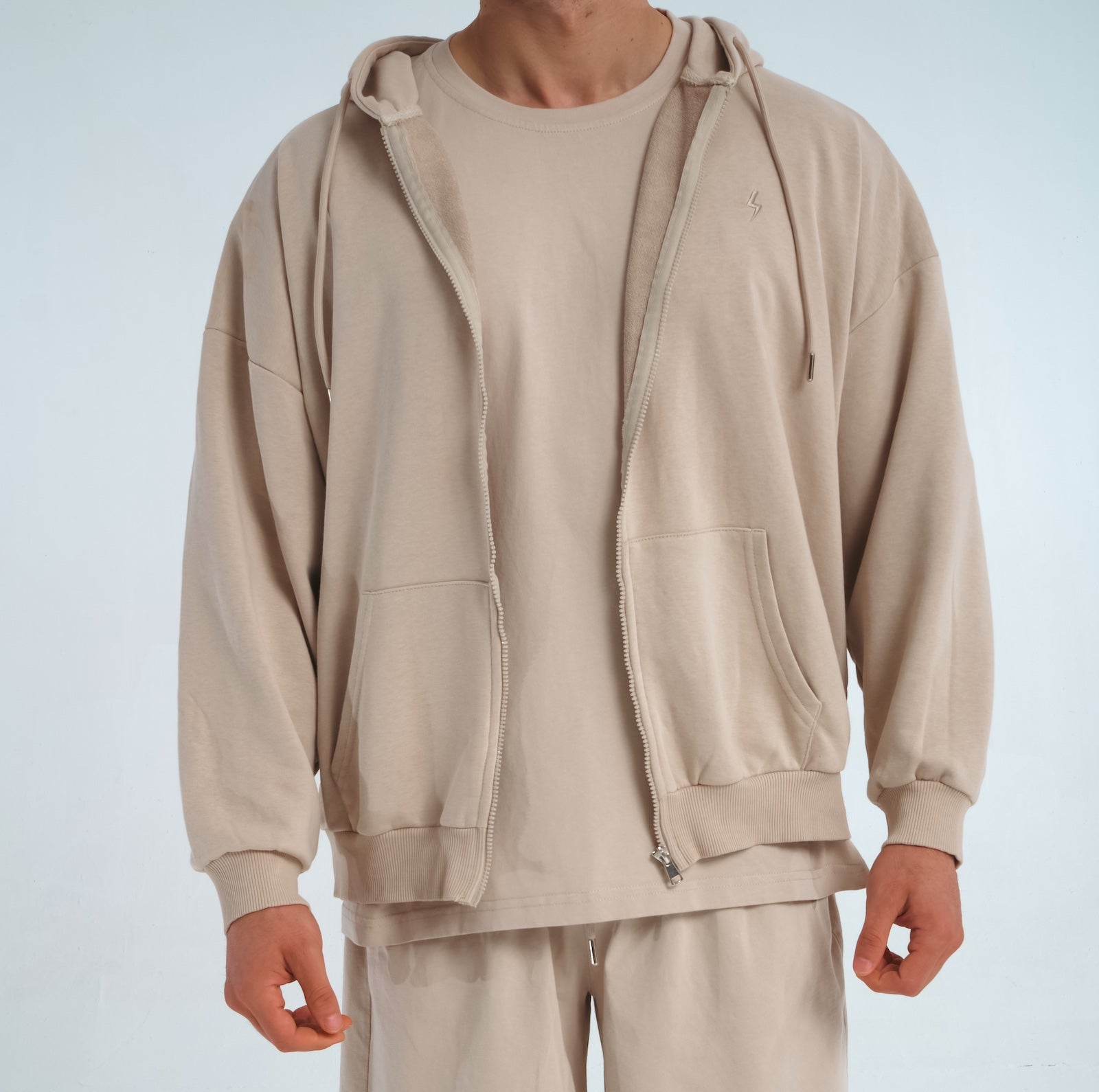 BLIC Zip Hoodie – Beigejavue