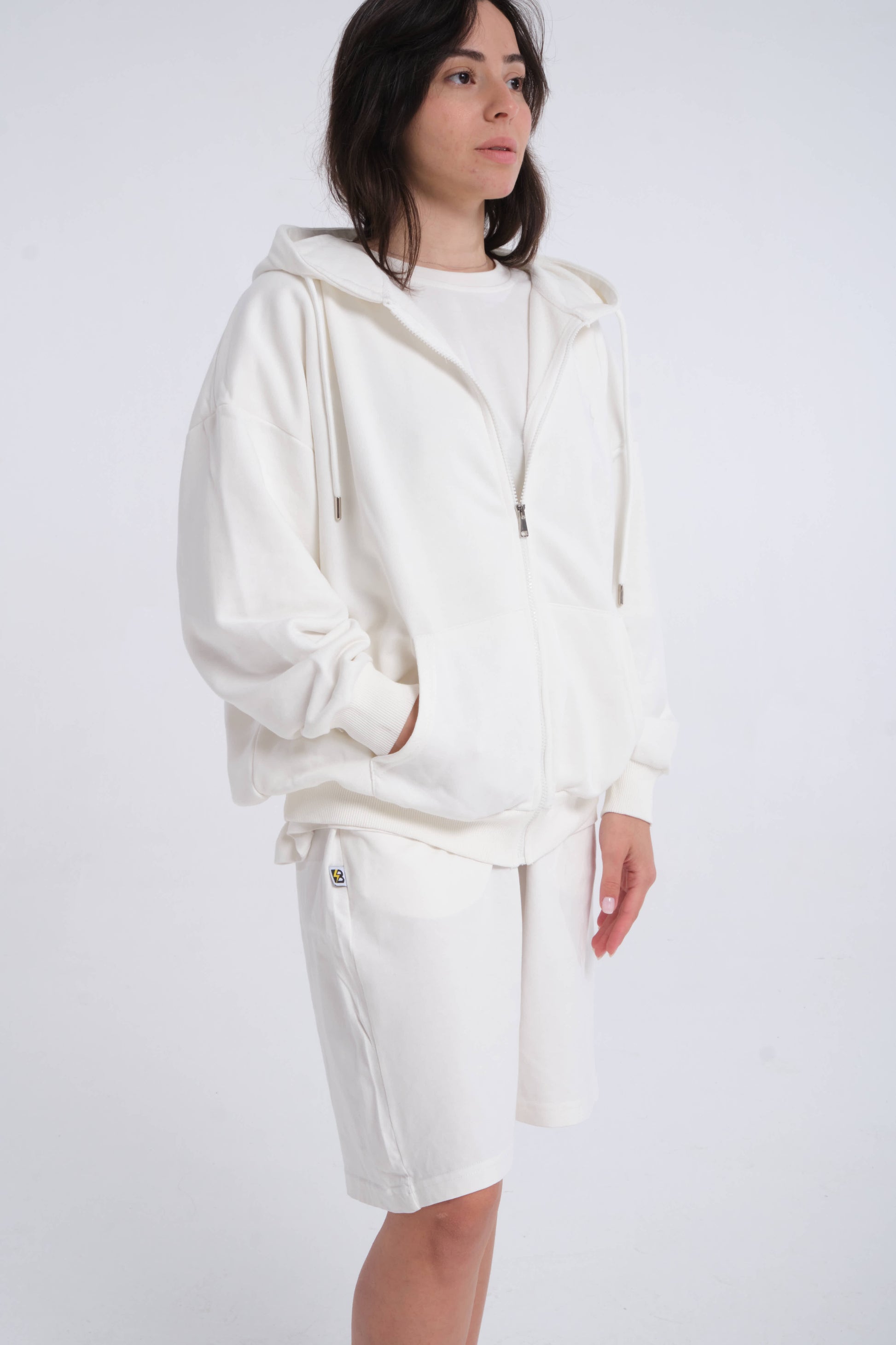 BLIC Zip Hoodie – Whiteout