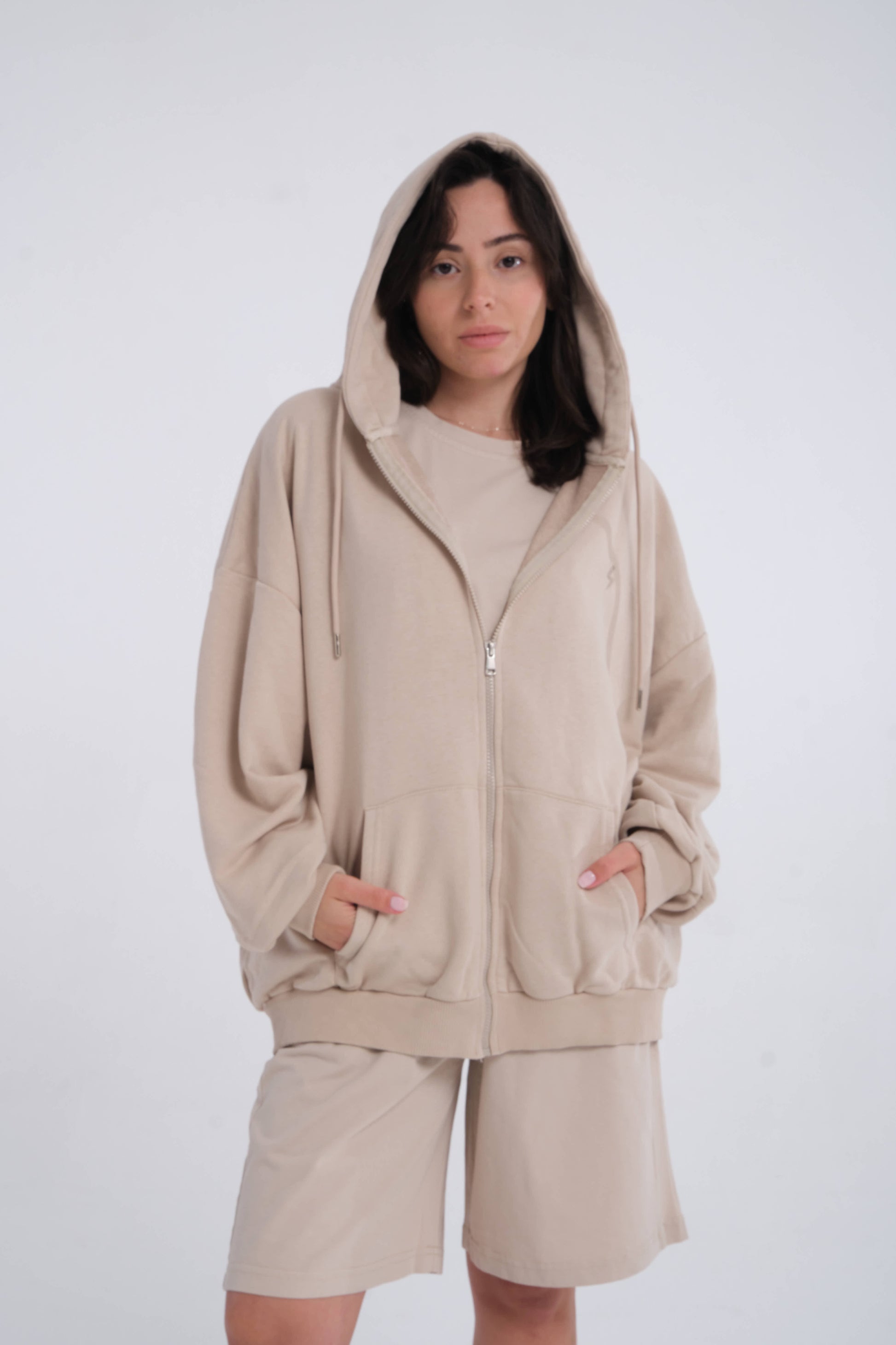 BLIC Zip Hoodie – Beigejavue